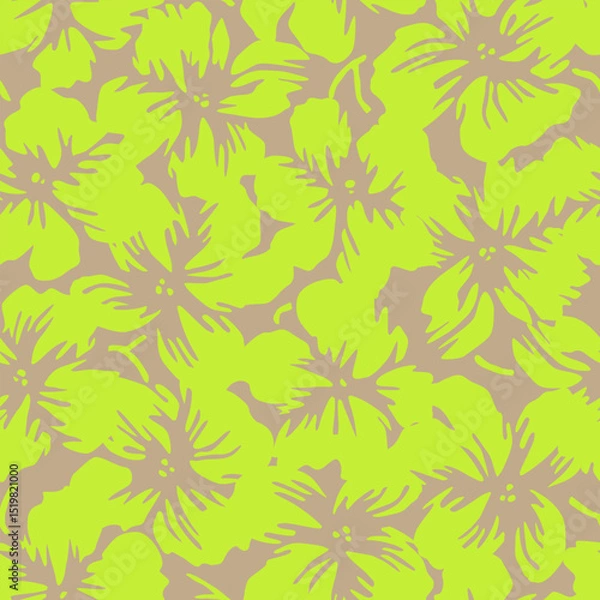 Fototapeta Abstract hand drawn floral pattern, seamless patterns with flowers for fabric, textiles, clothing, printing, packaging, covers, banners, wallpaper, interior decor and backgrounds.