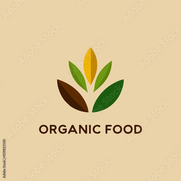 Obraz A minimalist logo concept for a premium organic food line, featuring a sleek design of a grain stalk, emphasizing purity and high-quality natural ingredients.