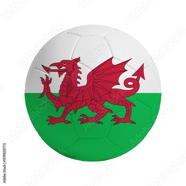 Obraz Soccer ball with flag of Wales