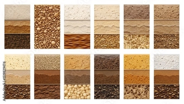 Obraz Vector Set of Different Soil Types Sandy Clay