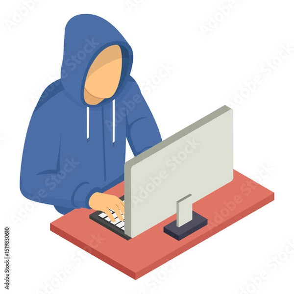 Obraz Shoulder surfing and copying your card information isometric Concept, Friendly fraud vector icon design, White Collar Crime symbol, Computer crime Sign, security breakers stock illustration