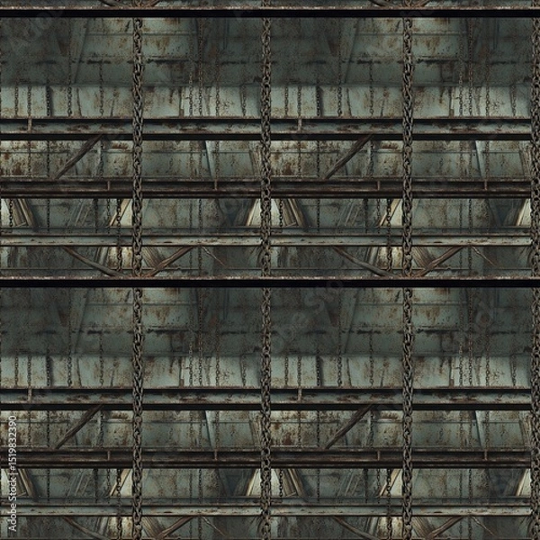 Obraz Dark metal tiles with horizontal ridges and weathered look.