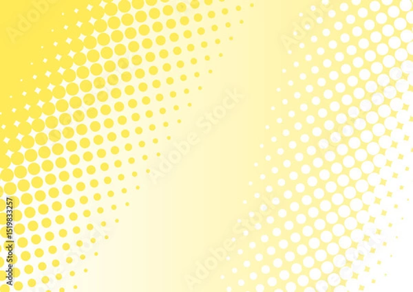 Fototapeta 夏らしい黄色のグラデーションドット柄背景　イラスト　ベクター