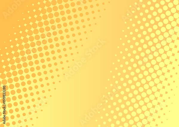 Fototapeta 夏らしいオレンジ色のグラデーションドット柄背景　イラスト　ベクター