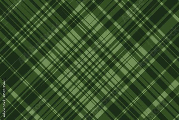 Fototapeta simple abstract dark and light olive color thin to thick diagonal plaid line pattern green plaid pattern