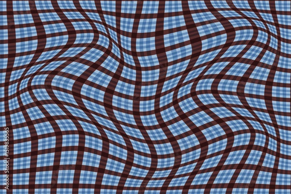 Fototapeta simple abstract dark and light color plaid check wavy line pattern wavy plaid grid