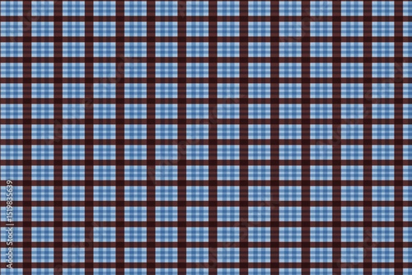 Fototapeta simple abstract dark and light color plaid check line pattern checkered fabric texture brown and blue plaid pattern