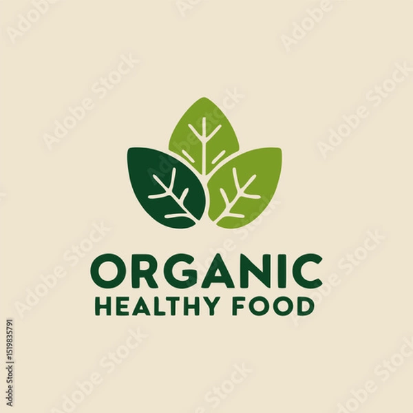 Obraz A vibrant organic healthy food logo showcasing a colorful blend of fresh fruits and vegetables, symbolizing health and sustainability in a modern and inviting design.