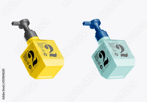 Fototapeta Square Pump Bottle mockup