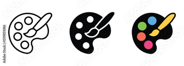 Obraz Brush, Color palate icon. , Creative Art and painting color palate icon design, stock  vector