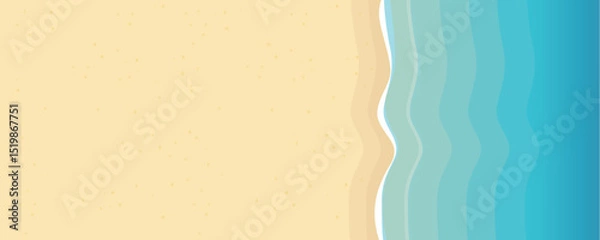 Obraz sandy beach summer holiday top view background vector illustration