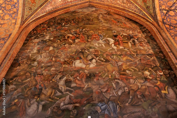 Fototapeta Fresco in Chehel Sotun palace, Isfahan, Iran
