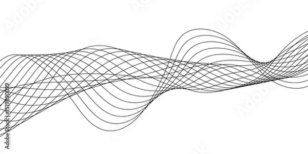 Fototapeta Abstract white background with a glowing abstract waves. Abstract wave element for design. Digital frequency track equalizer, Futuristic background design. Long exposure, Light painting photography.