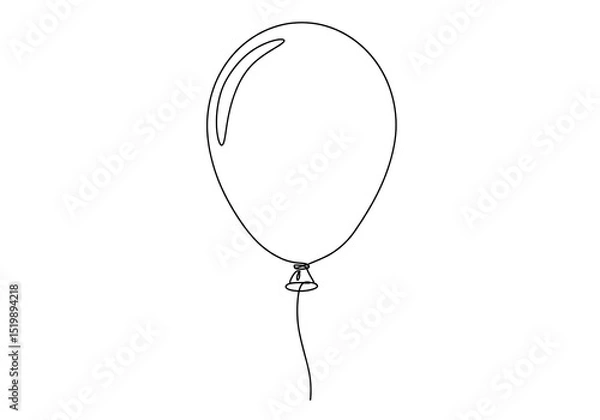 Fototapeta Dotted Line Balloon Illustration: Simple Vector Graphic