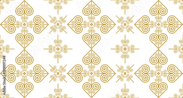 Obraz Seamless golden Hmong pattern