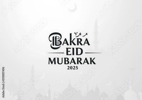 Fototapeta Bakra Eid Mubarak: Elegant Typographic Design for Festive Greetings
