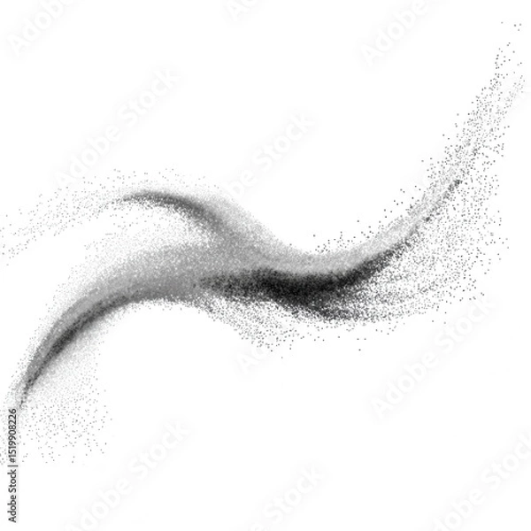 Fototapeta Smooth gray texture creates impactful wave effect, resembling burst of dust particles in motion. This dynamic visual evokes sense of energy and movement