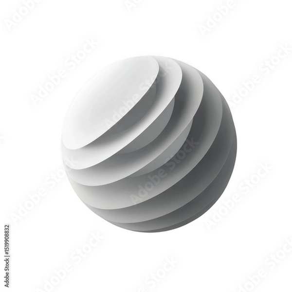 Fototapeta Modern design sphere with layered matte finish, showcasing sleek and contemporary aesthetic. This floating sphere adds touch of elegance to any space, perfect for artistic displays