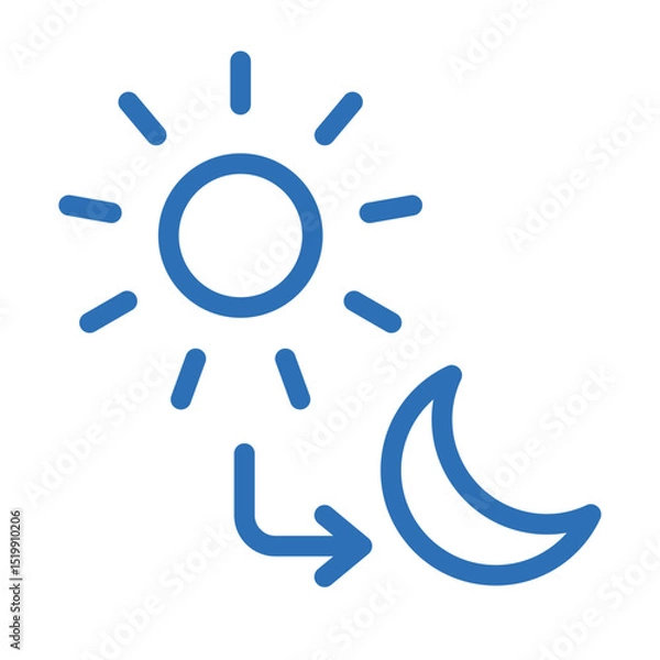 Fototapeta Dark Mode Icon – Vector Line Symbol for UI Theme Switching and Accessibility