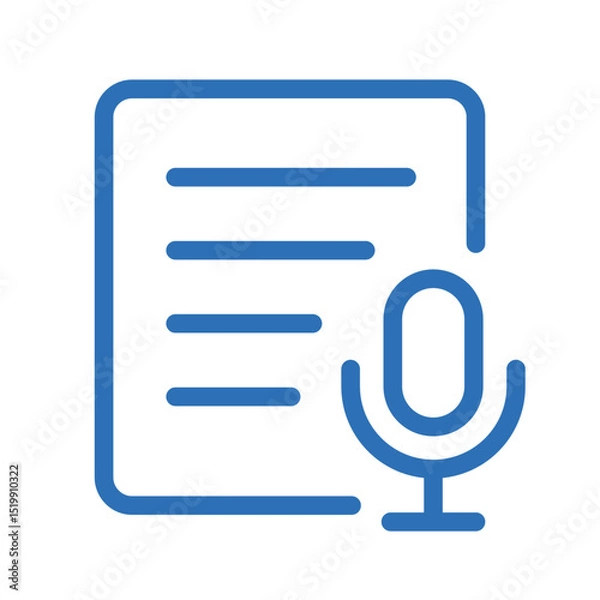 Fototapeta Meeting Summary Icon – Vector Line Symbol for AI Note-taking and Transcripts