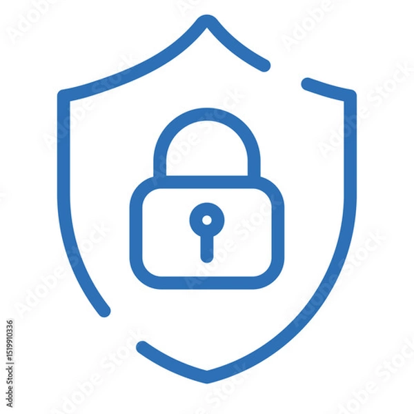 Fototapeta AI Privacy Icon – Vector Line Symbol for Data Protection and Secure AI Use