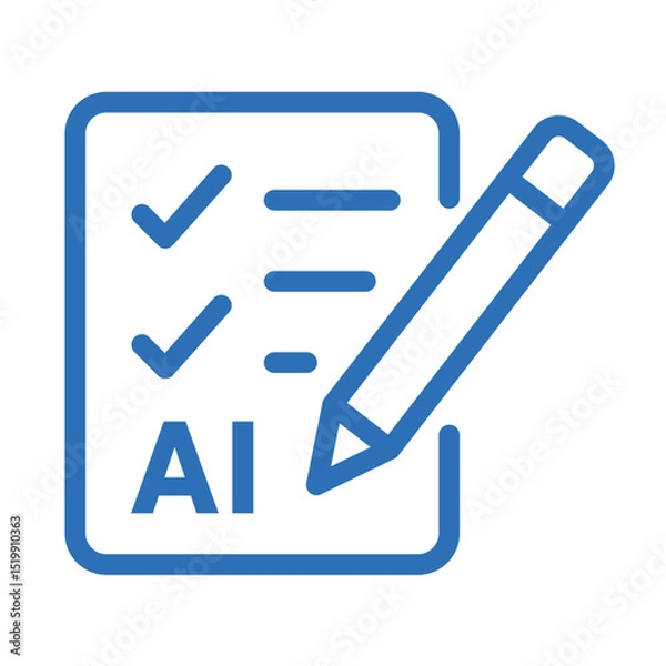 Fototapeta Auto Correction Icon – Vector Line Symbol for AI Editing and Grammar Check