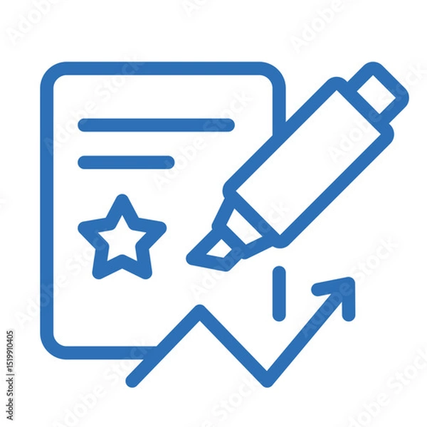 Obraz Highlight Extraction Icon – Vector Line Symbol for Key Point Capture