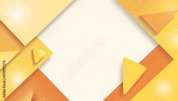 Fototapeta Abstract Geometric Background Orange and Yellow Triangles on White