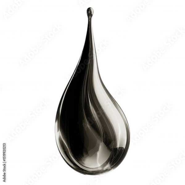 Fototapeta Sleek, minimalist droplet design that embodies essence of water. Its smooth curves and reflective surface create sense of tranquility and purity, perfect for various artistic applications