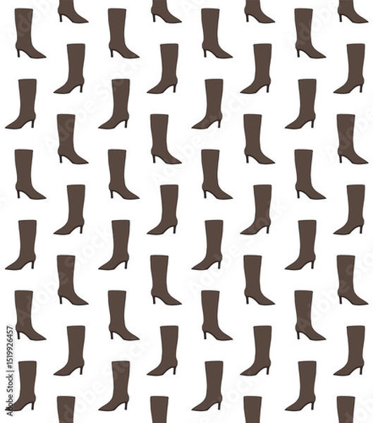Fototapeta Vector seamless pattern of hand drawn sketch doodle colored boot isolated on white background