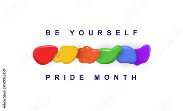 Fototapeta Lgbt Pride and slogans social media post. Template love is love, be proud, be yourself. Liquid forms in lgbt flag colours. Vector design element for lgbt pride social post, banner, logo Pride.