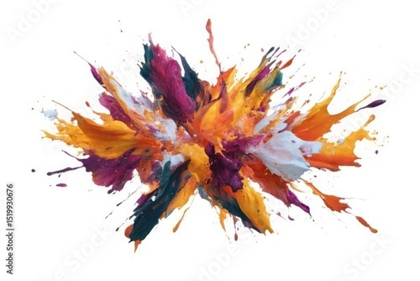 Fototapeta Abstract colorful paint explosion isolated on white background
