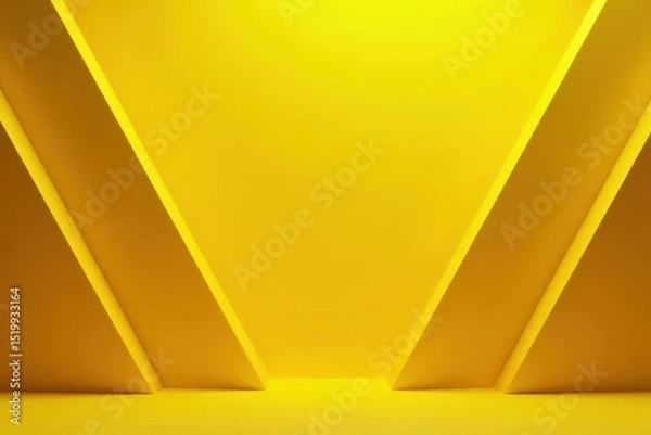 Obraz Vibrant yellow V-shaped backdrop, Art Deco style , gold, bold