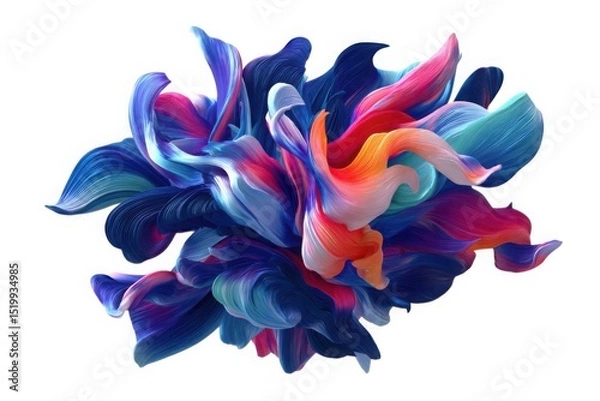 Fototapeta Abstract colorful swirls design isolated on white background