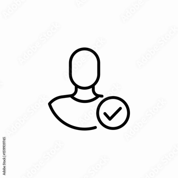 Fototapeta approved user icon sign vector