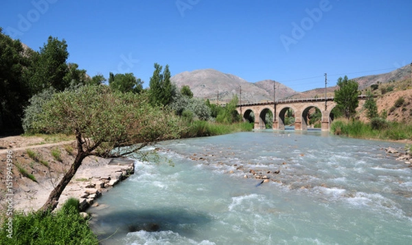 Obraz A view from the Railway Bridge in Divrigi, Turkey