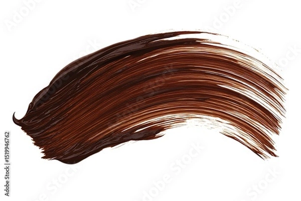 Obraz A rich mocha brown brushstroke isolated on white, with a smooth mocha smear blending outward, forming a warm minimalist composition.