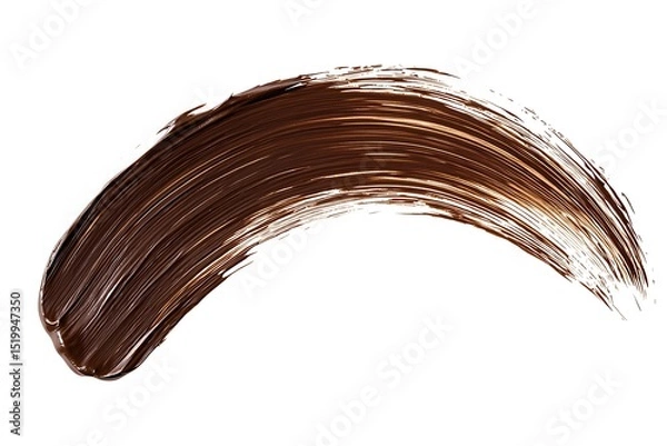 Obraz A rich mocha brown brushstroke isolated on white, with a smooth mocha smear blending outward, forming a warm minimalist composition.