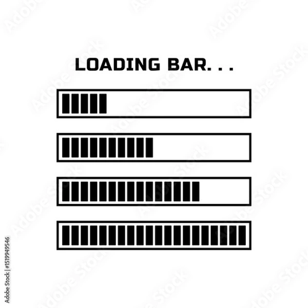 Obraz Loading icon. Loading bar. Download progress icons. Load bar icons.