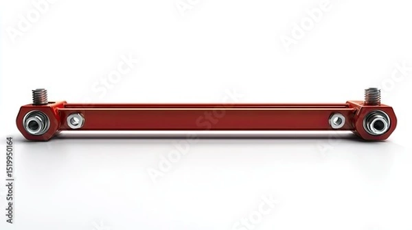 Obraz Red metal bar with connecting components.