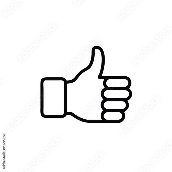 Obraz Thumb up like icon vector sign.