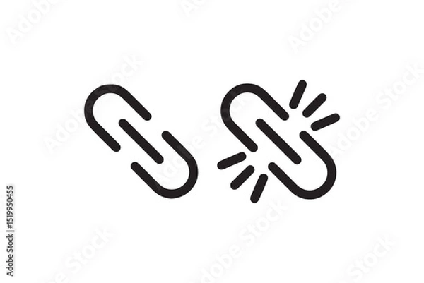 Obraz Broken chain link symbolizing freedom and breakthrough.