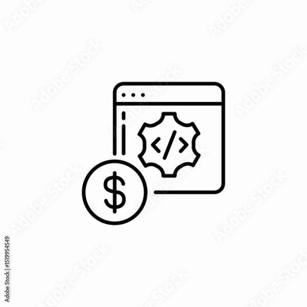 Fototapeta code pricing icon sign vector