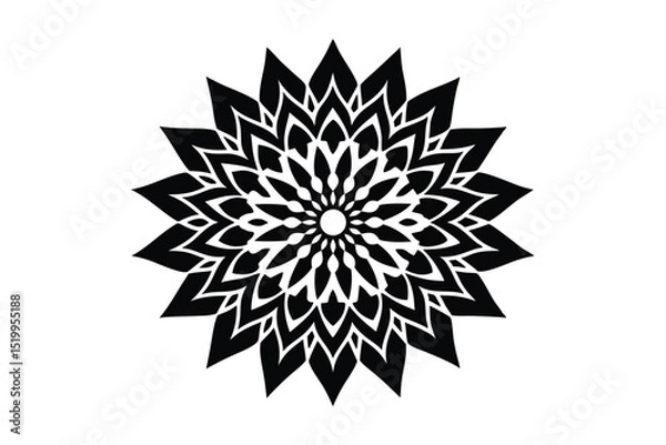 Fototapeta Mandala dari inspired design with floral and radial patterns vector art illustration