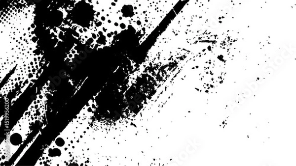 Fototapeta Halftone vector texture. Unique black and white halftone background with grunge-Style. Halftone monochrome ink dot texture illustration. 