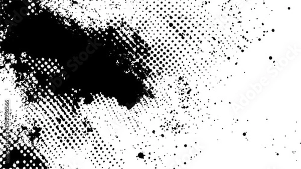 Fototapeta Vector new style halftone dots modern grunge texture. 