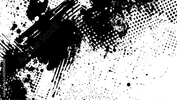 Fototapeta Vector new style halftone dots modern grunge texture. 
