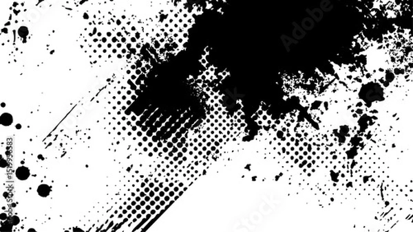 Fototapeta Vector new style halftone dots modern grunge texture. 