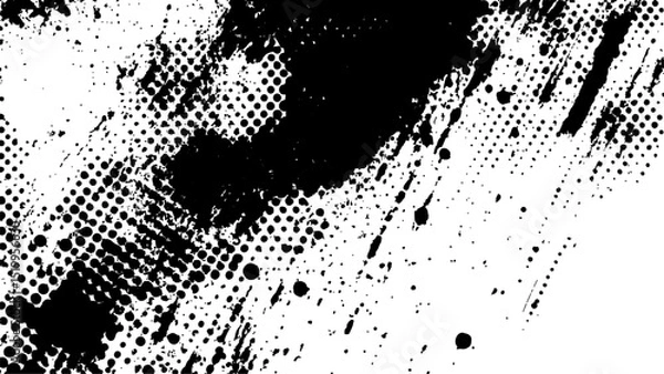 Fototapeta Vector new style halftone dots modern grunge texture. 