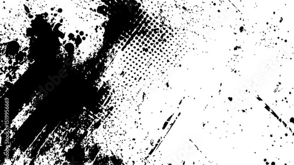 Fototapeta Vector new style halftone dots modern grunge texture. 